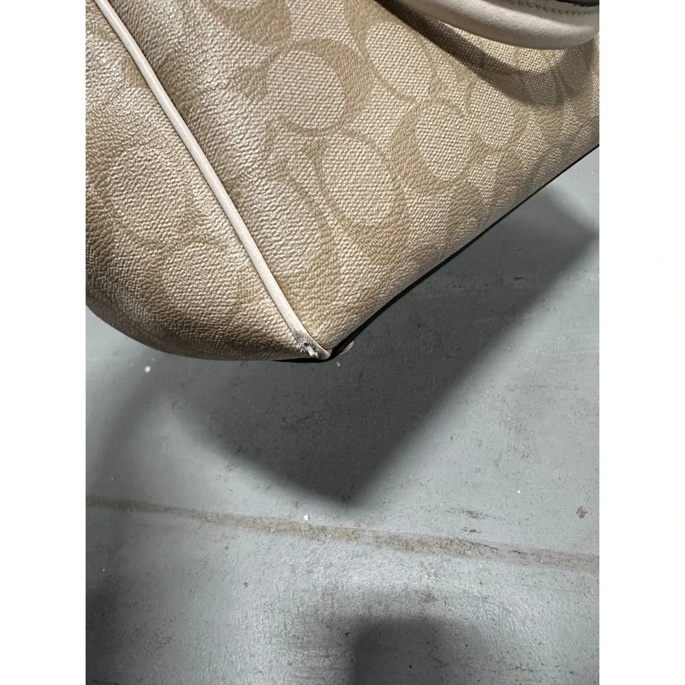 Coach Sierra Satchel Signature Coated Canvas Chalk White Handbag F58287